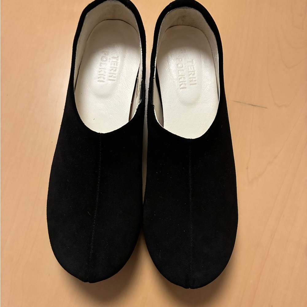 Terhi Polkki Black Suede Women's Clog - Picture 4 of 11